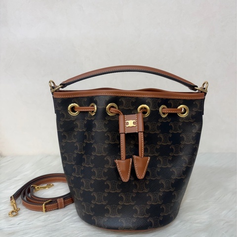 Celine 121672 老花金扣水桶斜背包｜水桶包 斜背包 斜挎包