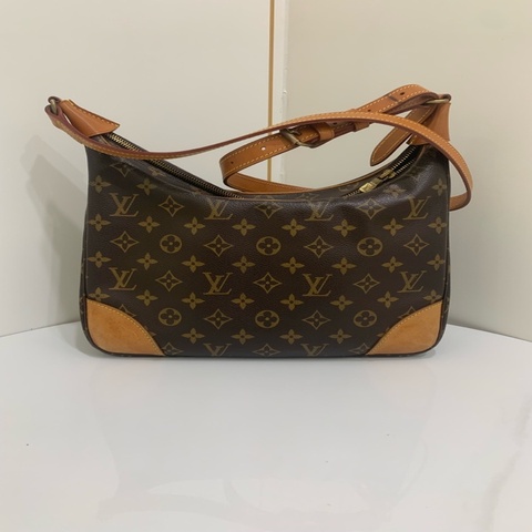 LV路易威登 中古款老花牛角包 單肩包