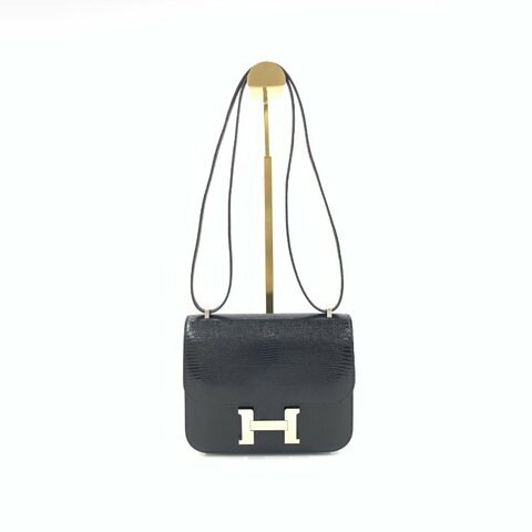 Hermès 黑銀 康康 19 B刻 肩背包