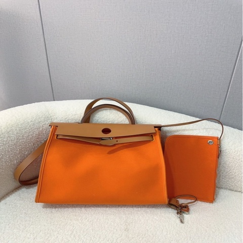 愛馬仕Hermes herbag31愛馬仕橙 stamp T  有鑰匙鎖