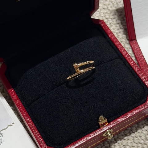 卡地亞Cartier 釘子戒指 窄版 18k玫瑰金 49碼