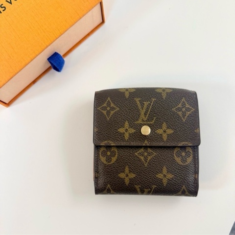 ✔️LV Louis Vuitton 路易威登 Monogram M61652 原花金扣三折零錢短夾