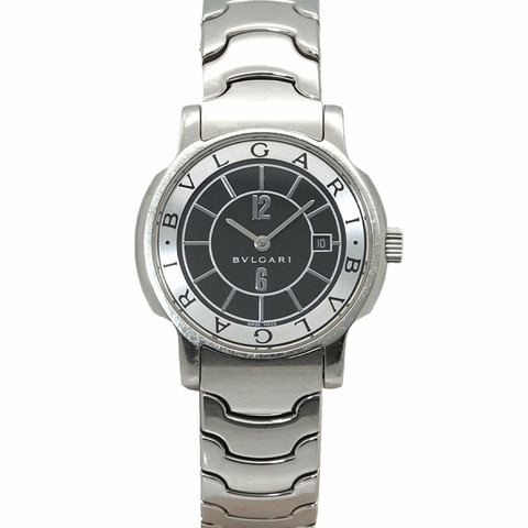 寶格麗 (Bulgari) Solo Tempo ST29S 女士腕錶，日期顯示，黑色，石英錶