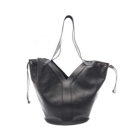 SAINT LAURENT PARIS Y Hobo 單肩托特包 833160 黑色皮革 二手 女士