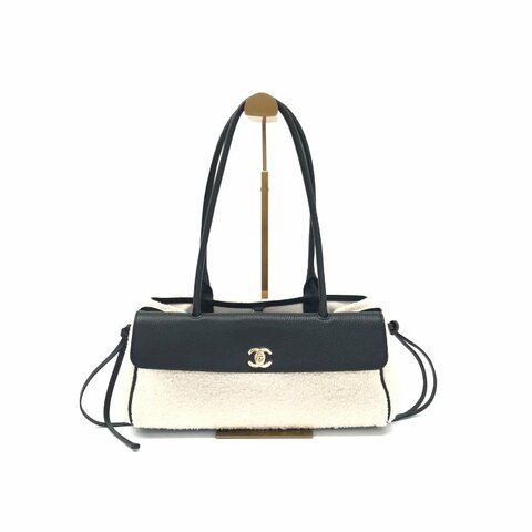 Chanel 黑金 26s 毛呢 法棍 腋下 晶片 國專 肩背包