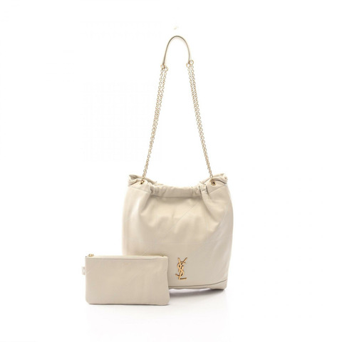 SAINT LAURENT PARIS Jamie 鏈條單肩包 781666 皮革 米色 二手 女士