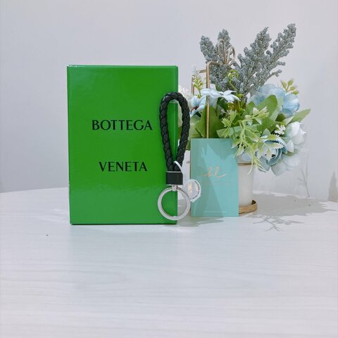 TK2170	編織 鎖匙扣 Bottega Veneta Intreccio Key Ring Black X PHW