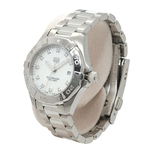 TAG Heuer Aquaracer 300米 WBD1414 11鑽女錶 日期顯示 白色珍珠貝母石英錶