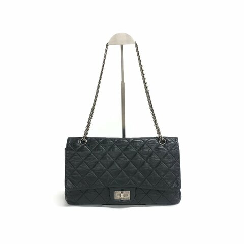 Chanel 黑銀 2.55 大號 肩背包