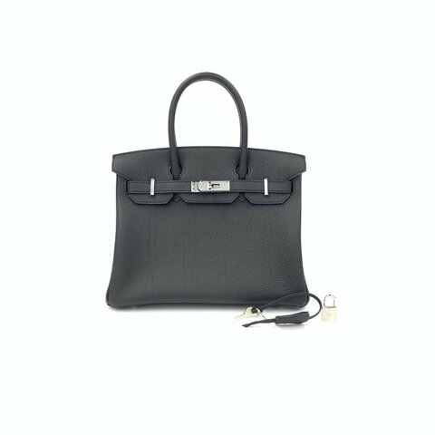 Hermès 黑銀 birkin30 G刻 手提包