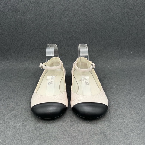 CHANEL香奈兒 小羊皮 粗跟 瑪麗珍鞋 35.5碼