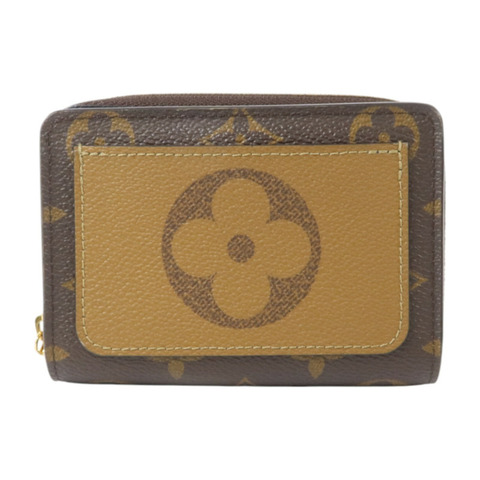 LOUIS VUITTON Monogram Reverse Lou Wallet金扣錢包