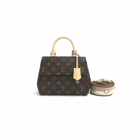 Louis Vuitton lv 棕色 老花 cluny mini 肩背包