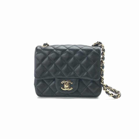Chanel 黑金 cf 方胖子 晶片 肩背包