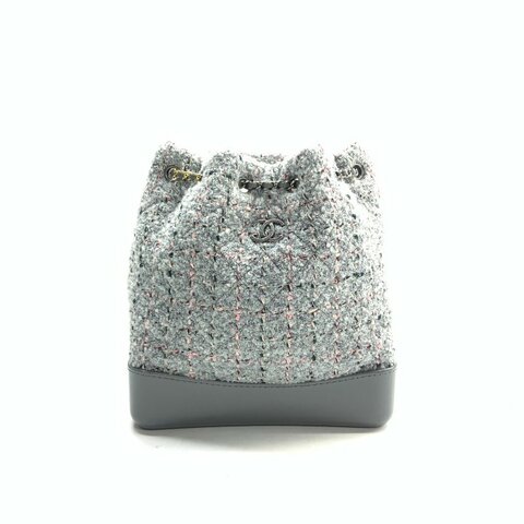 Chanel 灰色 毛呢 流浪 24開 小號 後背包