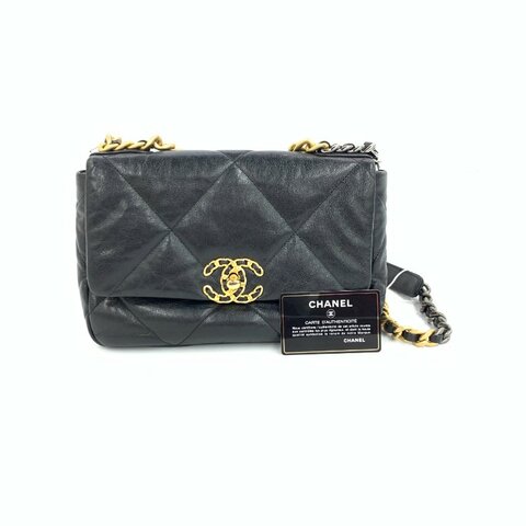 Chanel 黑金 19bag 小號 29開 肩背包