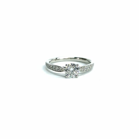 Tiffany & Co. 蒂芙尼 Harmony54分圈鑽鉑金鑽石戒指 51.5號 G色 VS1 3EX