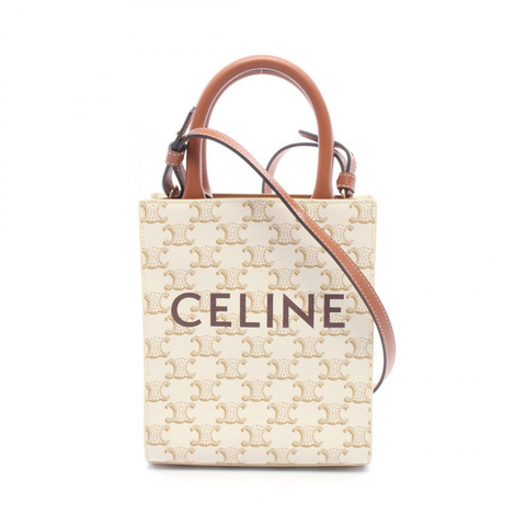 CELINE Mini Vertical Cabas Triomphe 斜背包，帆布皮革材質