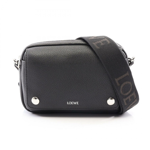 LOEWE Pebble 小號斜背包 BANBPCBX041100 黑色皮革 二手
