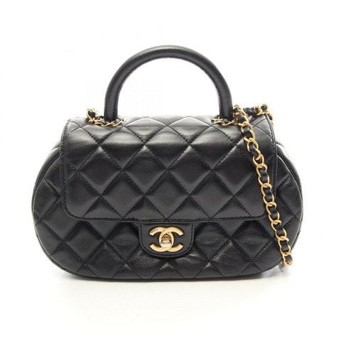 香奈兒 (CHANEL) 絎縫手提單肩包 AS4569 羊皮 黑色 二手 金色五金 CC