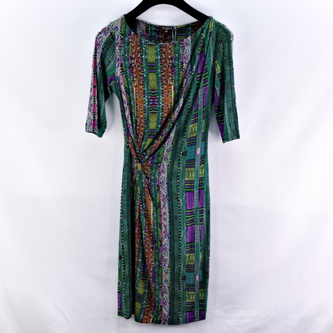 ETRO 綠色印花柔軟舒服短袖洋裝