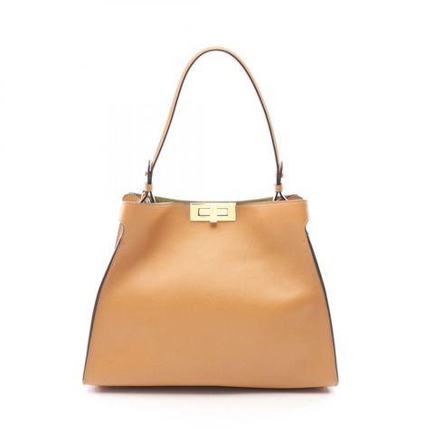 FENDI Way 中型單肩包 8BN368 皮革 棕色 二手 女士