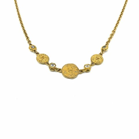 Chanel香奈兒 金色 鑽 金幣 項鍊