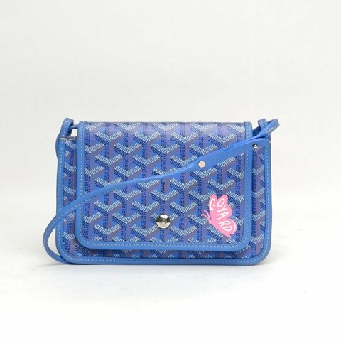 GOYARD PLUMET三層WOC藍色蝴蝶印花限定鳶尾紫肩背包