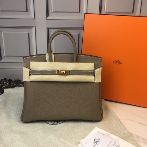 全新全套Hermes 愛馬仕Bk25 大象灰 togo 金扣 9月 港票
