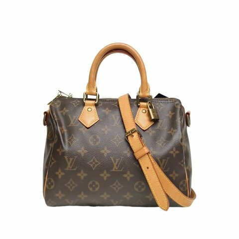 Louis Vuitton Speedy 25 配肩帶 老花 PVC 晶片