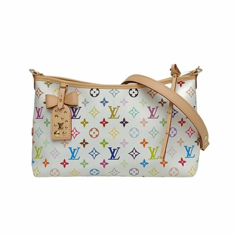 Louis Vuitton CARRYALL East West 村上隆聯名 白三彩 白三彩 PVC 金扣 晶片