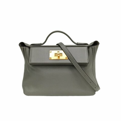 Hermès 2424 mini 21 0L積雨雲灰 EC皮/Swift皮 Z刻 金扣