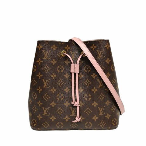 Louis Vuitton NéONOé 水桶包 中號 26 粉色內裏 老花 PVC 金扣 2020