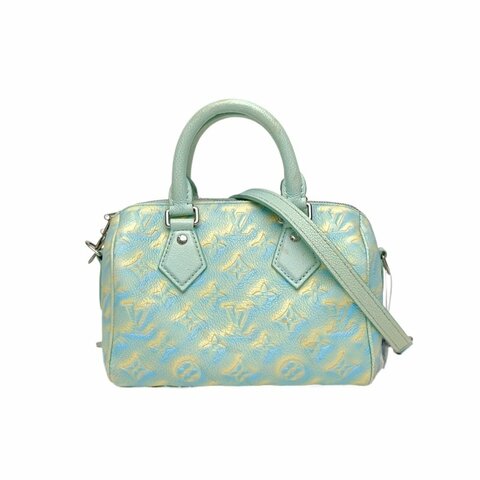Louis Vuitton Speedy 20 可拆卸肩帶 薄荷綠 牛皮 晶片 炫彩
