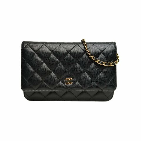 Chanel CF WOC 19cm 黑色 荔枝牛皮 晶片開 金扣