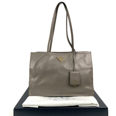 △ PRADA 普拉達 Grey Calfskin Glace Shoulder Bag 灰色小牛皮肩背包 1BG122-267017960