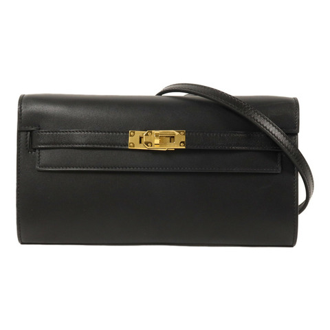 HERMES Box Calf皮革Kelly To Go肩背袋Noir