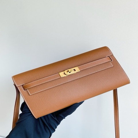 Hermès 愛馬仕 Kelly to go 金棕金扣 Epsom皮
