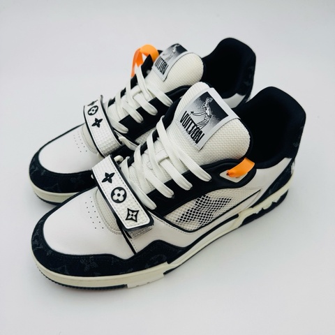 Louis Vuitton路易威登Trainer 黑白牛仔魔術貼 40.5碼