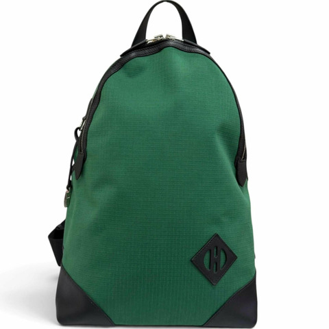 愛馬仕 Toile Bivaque Veau Swift Sac Ad Allback 背包/雙肩包/日用背包，中綠色/黑色，U 字印記，法國製造，男士款，附防塵袋