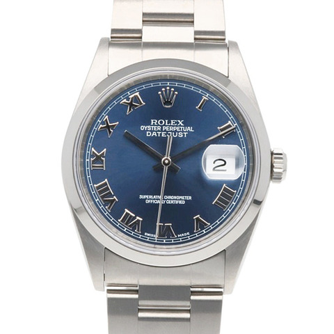 勞力士 Datejust 腕錶，不鏽鋼材質，16200 自動上鍊機芯，已翻新拋光，K 字頭序號，男士，勞力士，羅馬數字時標
