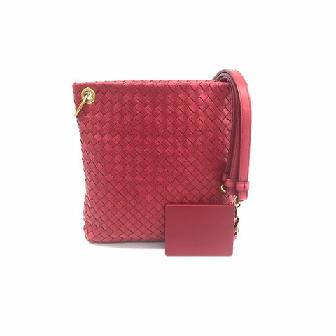 Bottega Veneta BV 紅色 編織 水桶 肩背包