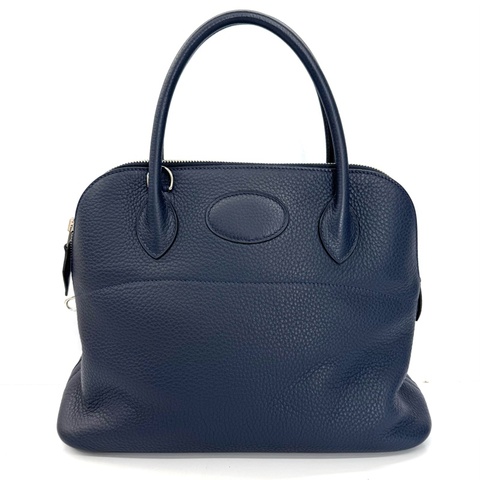 Hermès Bolide 31 CLEMENCE皮革手提單肩兩用包 □M 刻  午夜藍