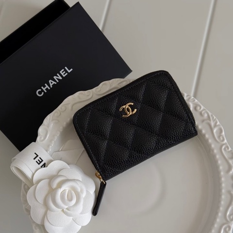 Chanel 經典零錢包 超耐用牛皮 配金釦