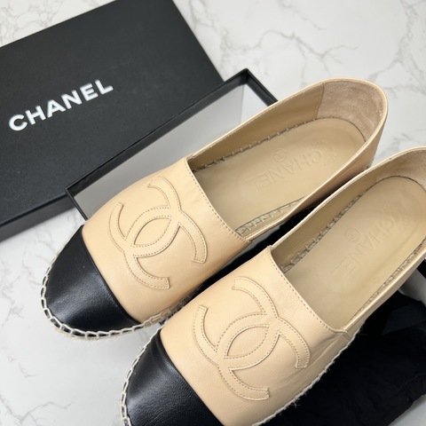 香緹國際精品 CHANEL 小羊皮 草編鞋 鉛筆鞋(極新) 1353