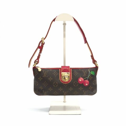 Louis Vuitton LV 拼色 村上隆聯名 櫻桃 蜥蜴皮 肩背包