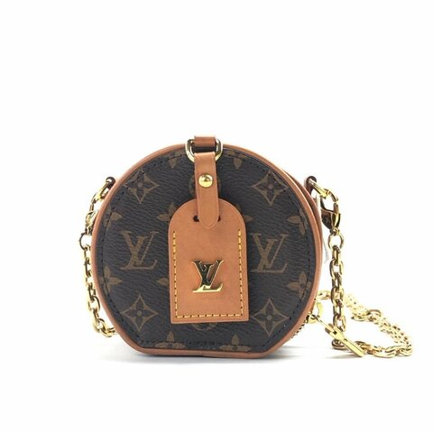 Louis Vuitton LV 棕老花 硬餅 nano pvc 肩背包