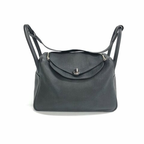 Hermès 黑銀 lindy30 T刻 肩背包