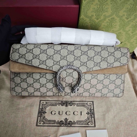 閒置 Gucci古馳 中號駝色酒神 黑標034