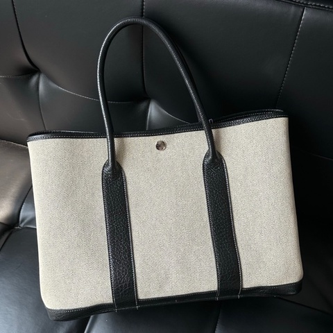 【近新閒置品】Hermes愛馬仕 黑白熊貓🐼GardenParty GP36 手提單肩花園包托特包